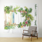 Customizable Tropical Beach Arch Wedding Backdrop タペストリー (インサイチュ(横))