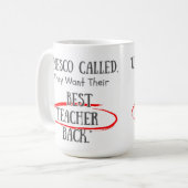 Customizable UNESCO asking for their Bestteachers コーヒーマグカップ (正面左)