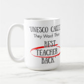 Customizable UNESCO asking for their Bestteachers コーヒーマグカップ (左)