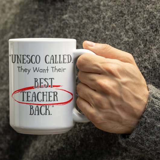 Customizable UNESCO asking for their Bestteachers コーヒーマグカップ
