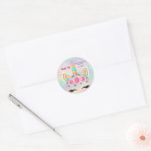 Customizable Unicorn Birthday Party Favor Sticker ラウンドシール (封筒)