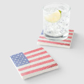 Customizable USA American Flag Marble Coaster Set  ストーンコースター (横)