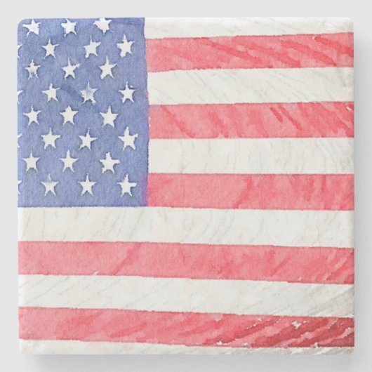 Customizable USA American Flag Marble Coaster Set  ストーンコースター (正面)