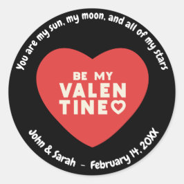 Customizable Valentine's Day Heart ラウンドシール