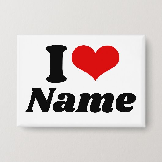 Customizable Valentines Day I love Heart Custom 缶バッジ (正面)
