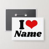 Customizable Valentines Day I love Heart Custom 缶バッジ (正面/裏面)