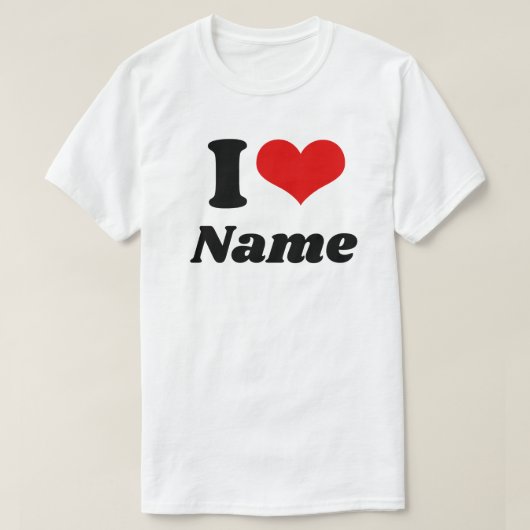 Customizable Valentines Day I love Heart Custom Tシャツ (デザイン正面)