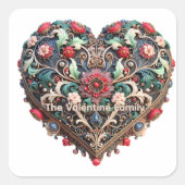 Customizable Valentine's day Sticker スクエアシール (正面)