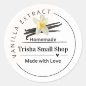 Customizable Vanilla Extract Label  Personalized  ラウンドシール (正面)
