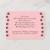 Customizable Veterinarian Business Card – Photo 名刺 (裏面)