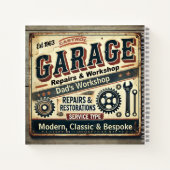  Customizable Vintage Garage Spiral Notebook ノートブック (裏面)