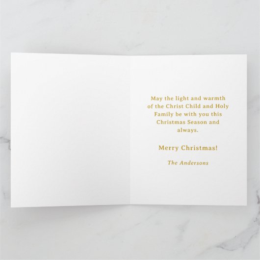 Customizable Vintage Nativity Christmas カード (内部)