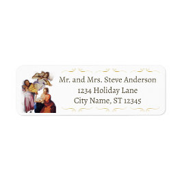 Customizable Vintage Nativity Return Address Label ラベル