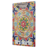 Customizable Vintage Spanish Tile クリップボード (左)