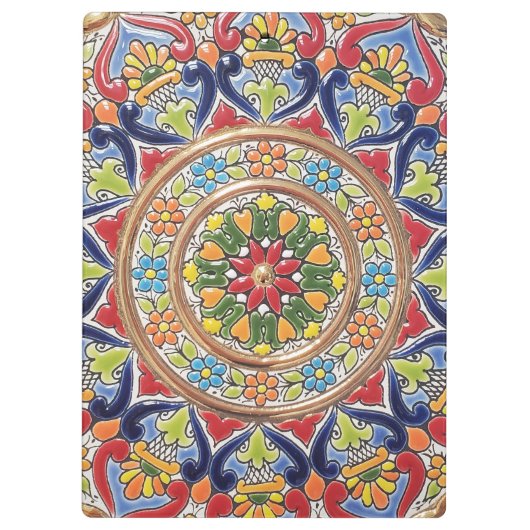 Customizable Vintage Spanish Tile クリップボード (裏面)