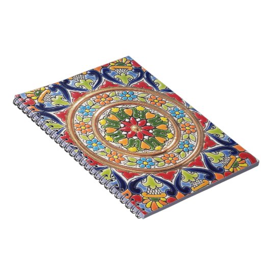Customizable Vintage Spanish Tile ノートブック (右側)