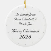 Customizable Virgin Mary Christmas セラミックオーナメント (裏面)