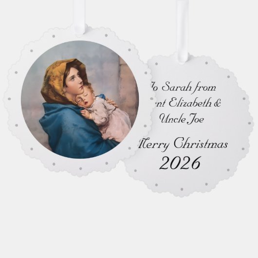 Customizable Virgin Mary Paper Ornament Card オーナメントカード (正面/裏面)
