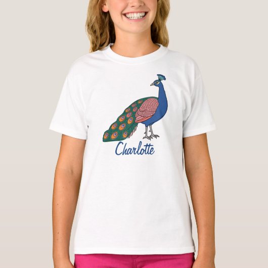 customizable Vivid Humble Peacock  Tシャツ (正面)