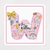 Customizable “W is for” Alphabet Art – Inspiration ラベル (デザイン2)
