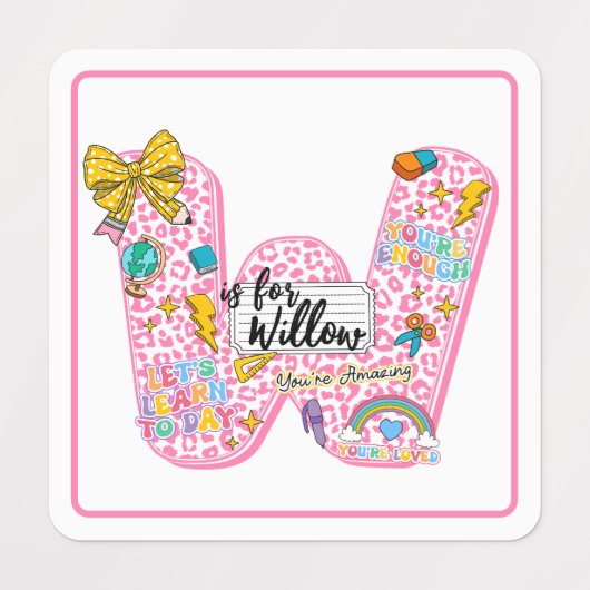 Customizable “W is for” Alphabet Art – Inspiration ラベル (デザイン1)