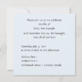 Customizable Wake / Memorial - – レインボー詩 招待状 (裏面)