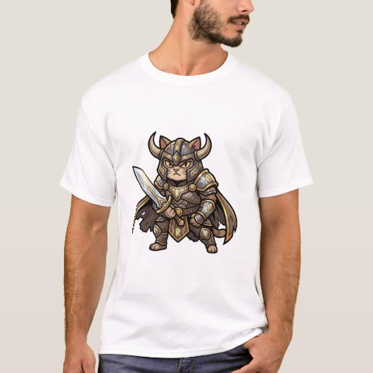 Customizable Warrior Cat Tee – Unique Bold Graphic Tシャツ (正面)