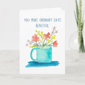 Customizable Watercolor Floral Love Card カード (正面)