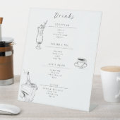Customizable Wedding Drinks Menu Sign 台座サイン (インサイチュ)