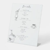 Customizable Wedding Drinks Menu Sign 台座サイン (正面)