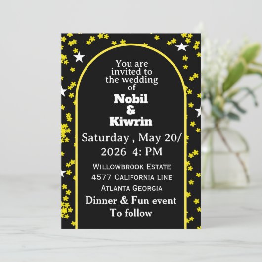 Customizable Wedding Invitation | Elegant  招待状 (スタンド正面)