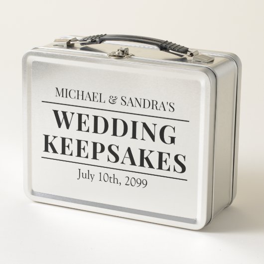 Customizable Wedding Keepsakes Metallic Box メタルランチボックス (正面)