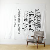 Customizable Wedding Quote Backdrop タペストリー (インサイチュ(横))
