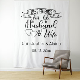Customizable Wedding Quote Backdrop タペストリー