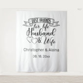 Customizable Wedding Quote Backdrop タペストリー (正面)