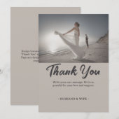 Customizable Wedding Soft Neutral Coastal サンキューカード (正面/裏面)