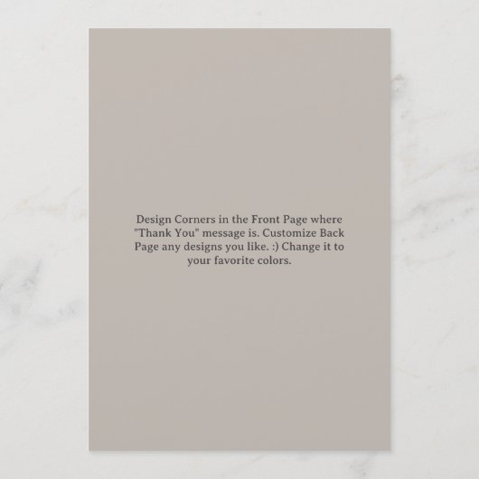 Customizable Wedding Soft Neutral Coastal サンキューカード (裏面)