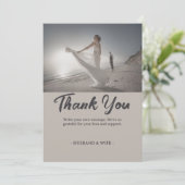 Customizable Wedding Soft Neutral Coastal サンキューカード (スタンド正面)
