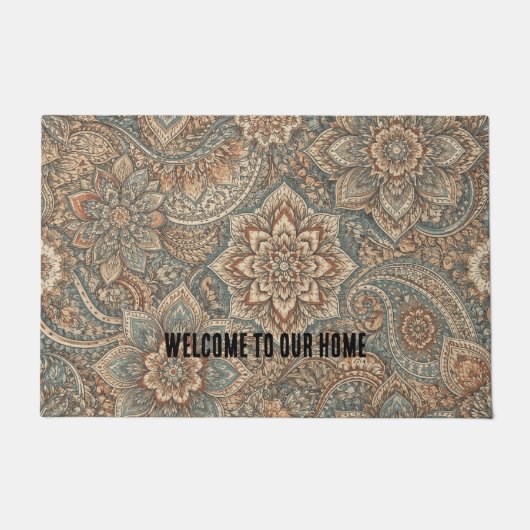 Customizable Welcome Door Mat with Unique Pattern ドアマット (正面)