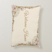 Customizable "Welcome Home" Botanical Pillow アクセントクッション (裏面(縦))