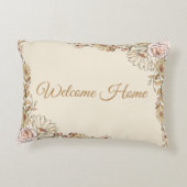 Customizable "Welcome Home" Botanical Pillow アクセントクッション (裏面)