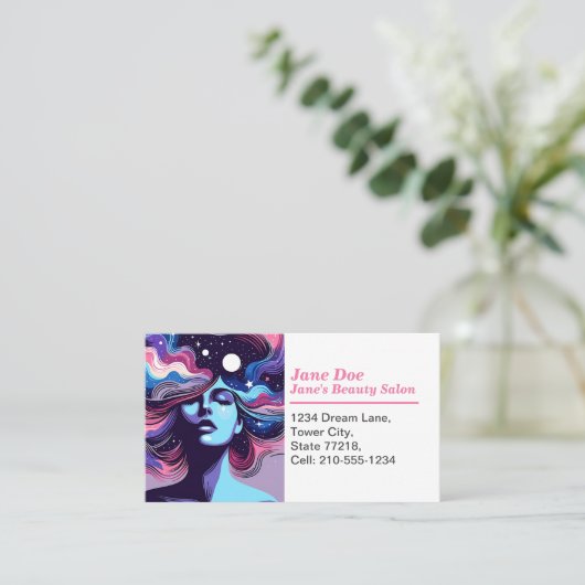 Customizable Whimsical Beauty Salon Appointment  名刺 (スタンド正面)