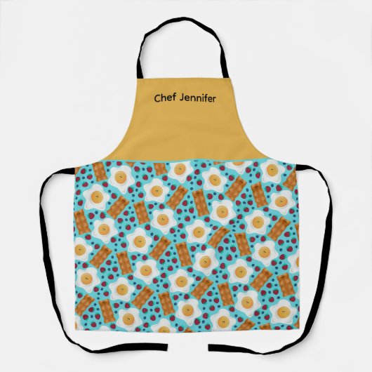 Customizable Whimsical Egg and Bacon エプロン (正面)