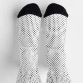 Customizable White and Black Polka Dot Design ソックス (上部)