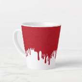 Customizable White Drip Tomato Red Latte Mug カフェラテマグ (左アングル)