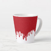 Customizable White Drip Tomato Red Latte Mug カフェラテマグ (右アングル)