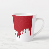 Customizable White Drip Tomato Red Latte Mug カフェラテマグ (右)