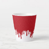 Customizable White Drip Tomato Red Latte Mug カフェラテマグ (正面)