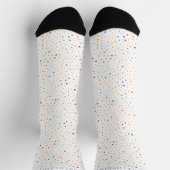 Customizable White Multicolor Polka Dot ソックス (上部)