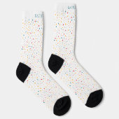 Customizable White Multicolor Polka Dot ソックス (右)